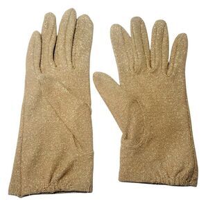 Vintage 1960s Gloves Gold Metallic‎ Glam Fashion Costume